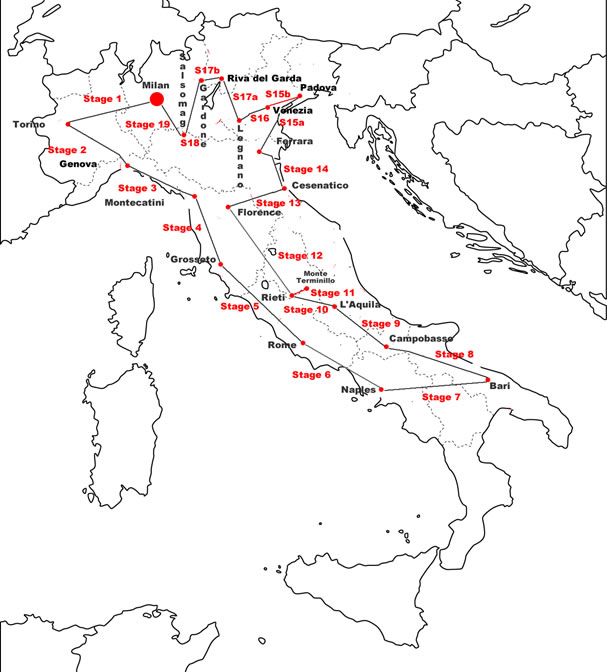 Giro d'Italia 1936 Map